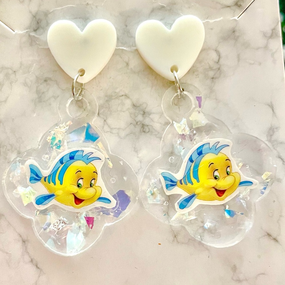 Flounder Acrylic Earrings